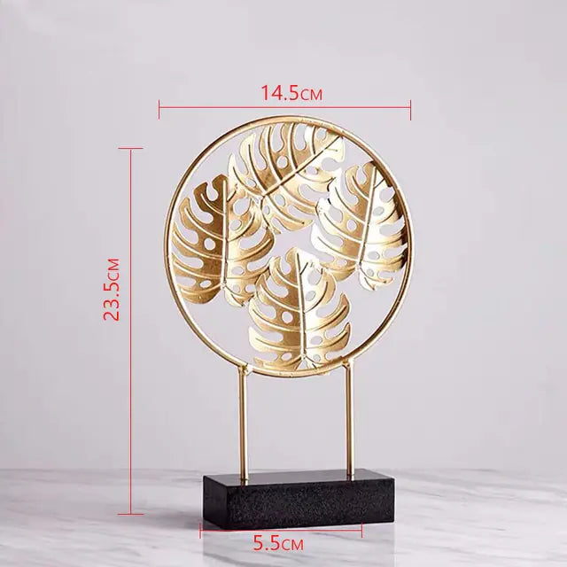 Nordic Gold Ginkgo Leaves Sculpture