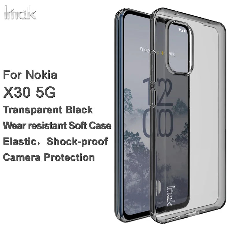 For Nokia X30 5G Case IMAK Ultra Thin Soft TPU Clear Back Cover Phone Cases For Nokia X30 5G