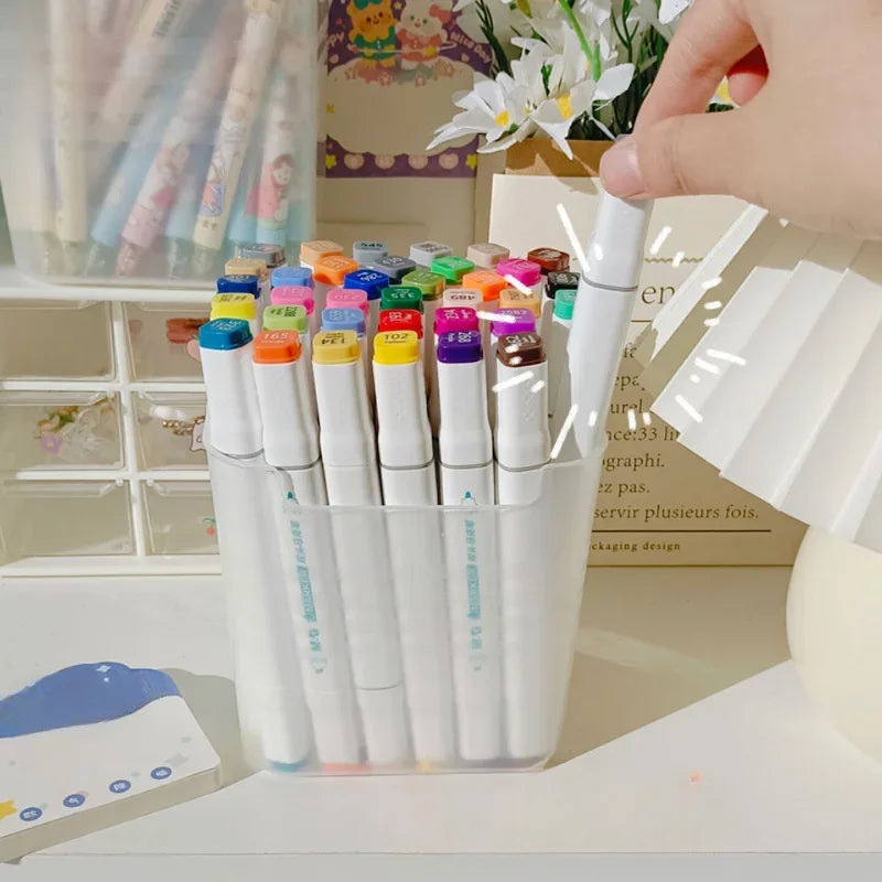 Large Capacity Desktop Storage Pen Holder Desk Organizer Pencil Display Cup Simple Office School Supplies Stationery Box