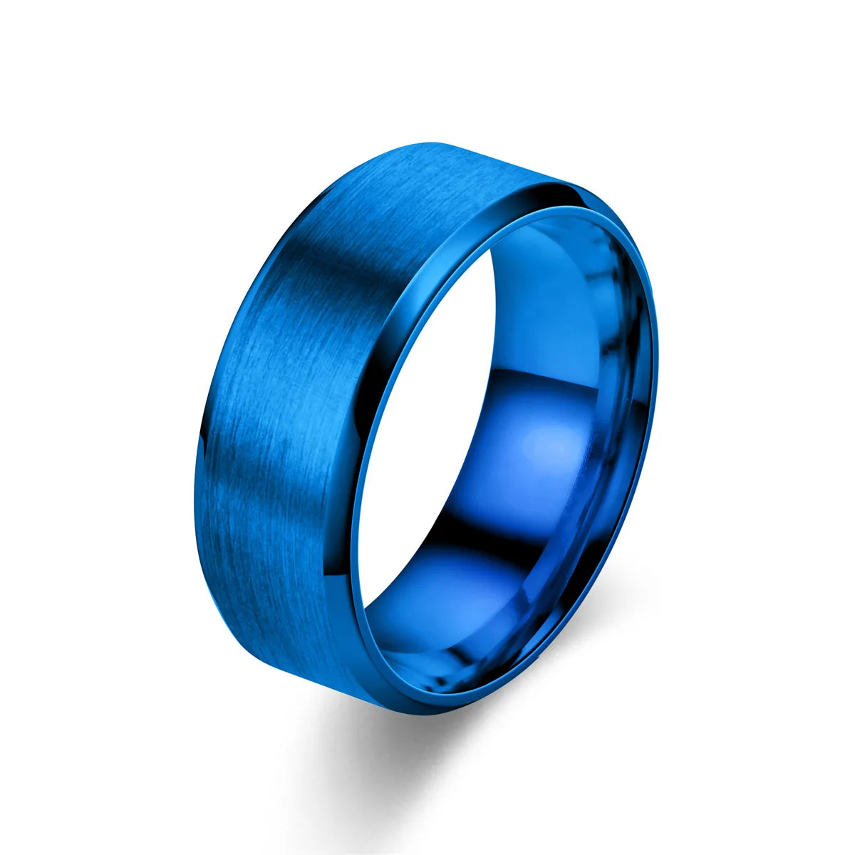 8mm ID Name Date Customized Ring for Men and Women Stainless Steel Personalized Engraving and Beveled Edge Design Jewelry